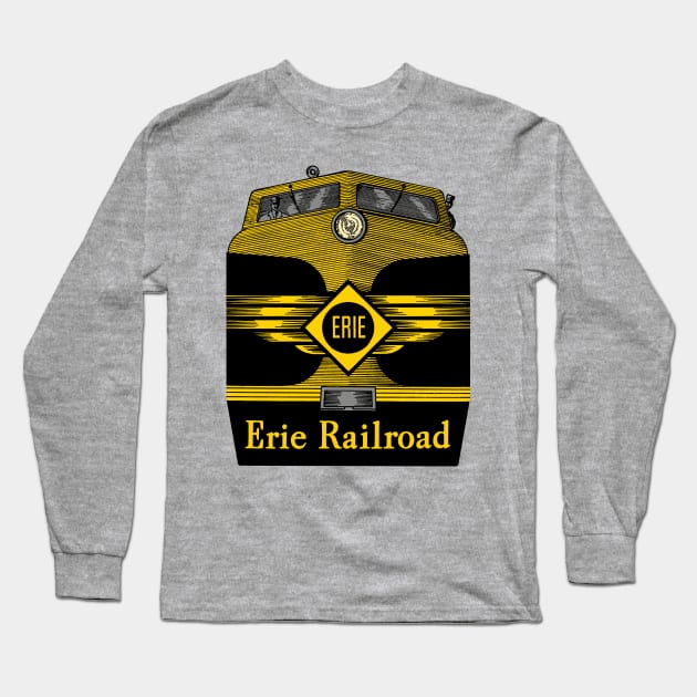 1950s Erie Railroad Locomotive Advertising Graphic Long Sleeve T-Shirt by MatchbookGraphics